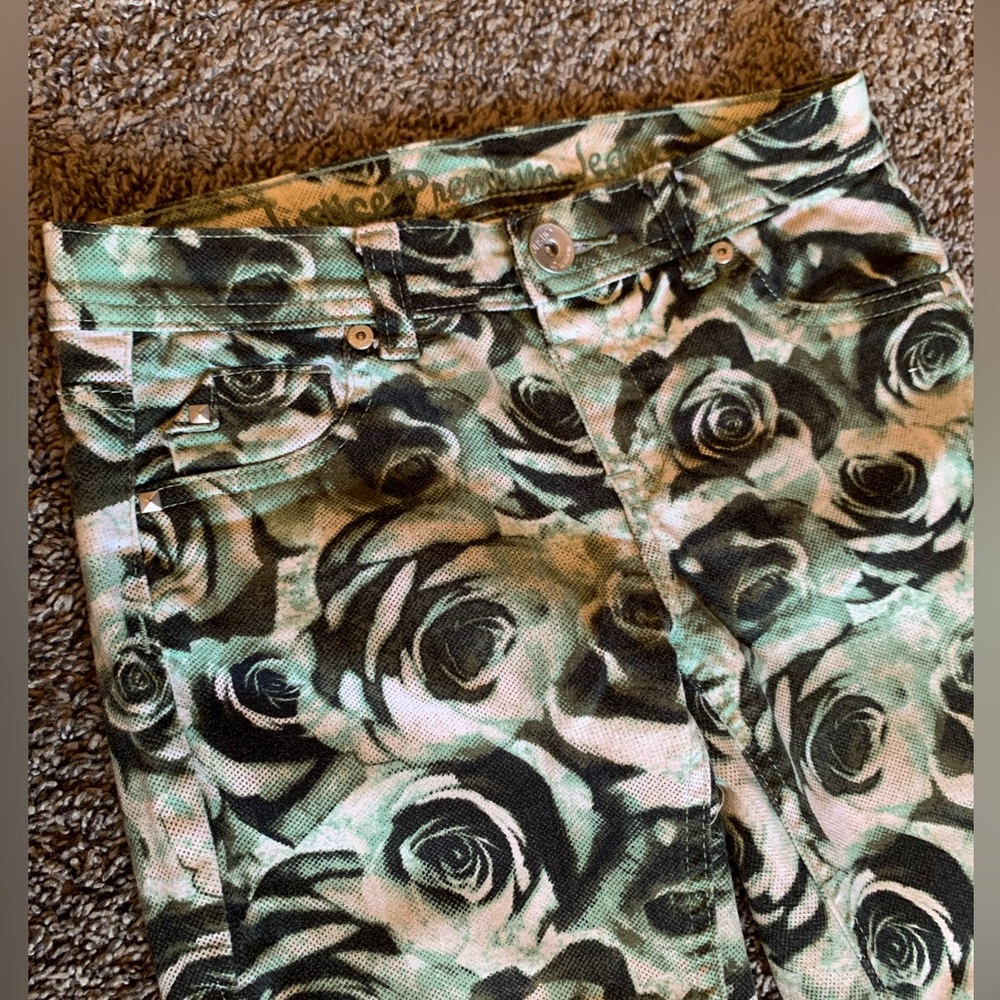 Justice Premium Denim Rose Print sz 14S